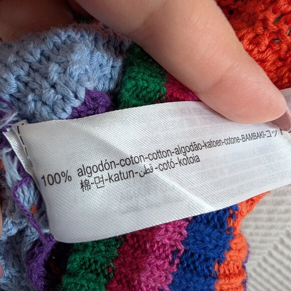 ZARA Knit Patchwork Sweater Vest Colorblock Cotton Size Small Eclectic Artsy - Picture 12 of 12